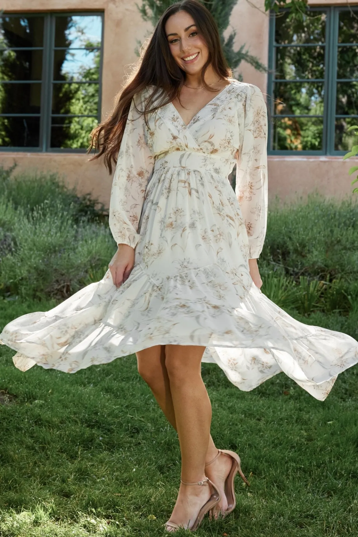 Outlet Baltic Born Raven Midi Dress | Off White Floral OffWhiteFloral