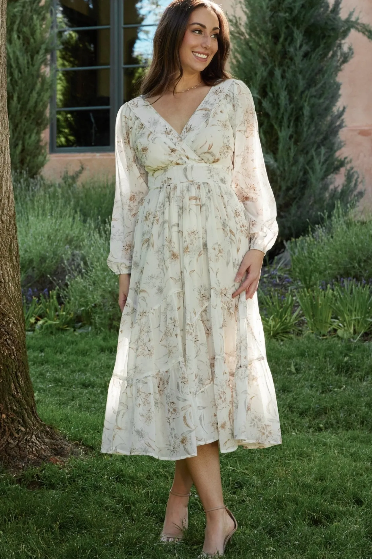 Outlet Baltic Born Raven Midi Dress | Off White Floral OffWhiteFloral