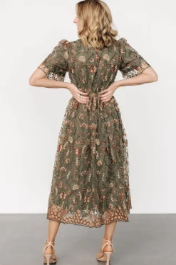 Hot Baltic Born Ravenna Embroidered Dress | Olive Floral OliveFloral