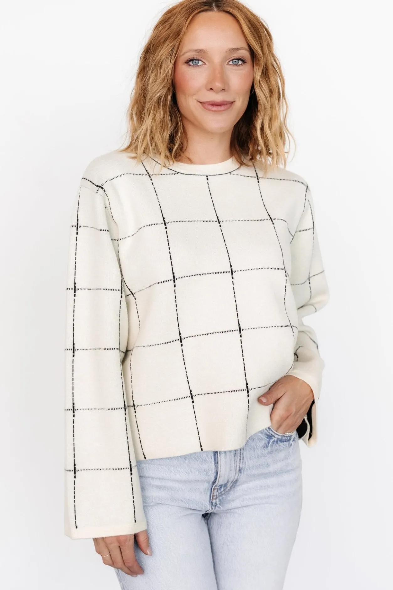 Discount Baltic Born Remington Sweater | Ivory + Black Ivory+Black