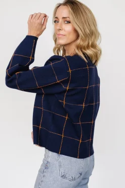 Discount Baltic Born Remington Sweater | Navy + Orange Navy+Orange