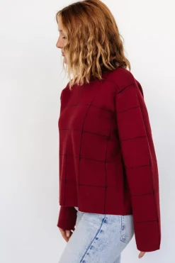 Fashion Baltic Born Remington Sweater | Red + Navy Red+Navy
