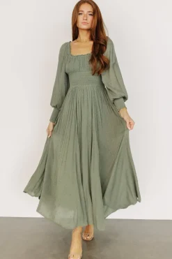 Online Baltic Born Renata Dot Maxi Dress | Dusty Olive DustyOlive