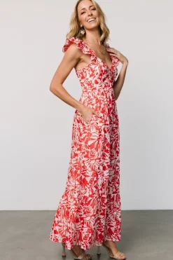 Fashion Baltic Born Renee Maxi Dress | White + Red White+Red