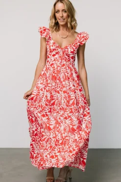 Fashion Baltic Born Renee Maxi Dress | White + Red White+Red