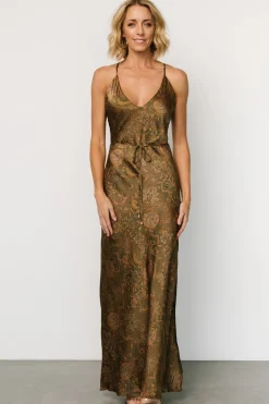 Fashion Baltic Born Reno Slip Maxi Dress | Brown + Olive Brown+Olive