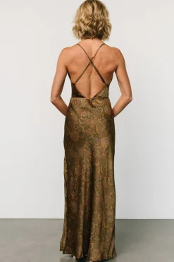 Fashion Baltic Born Reno Slip Maxi Dress | Brown + Olive Brown+Olive