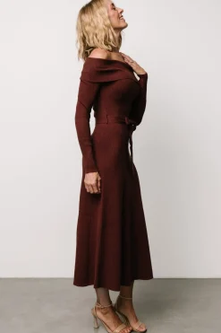 Online Baltic Born Rheta Off Shoulder Sweater Dress | Mahogany