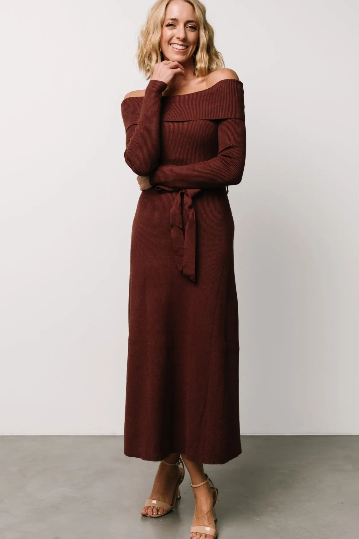 Online Baltic Born Rheta Off Shoulder Sweater Dress | Mahogany