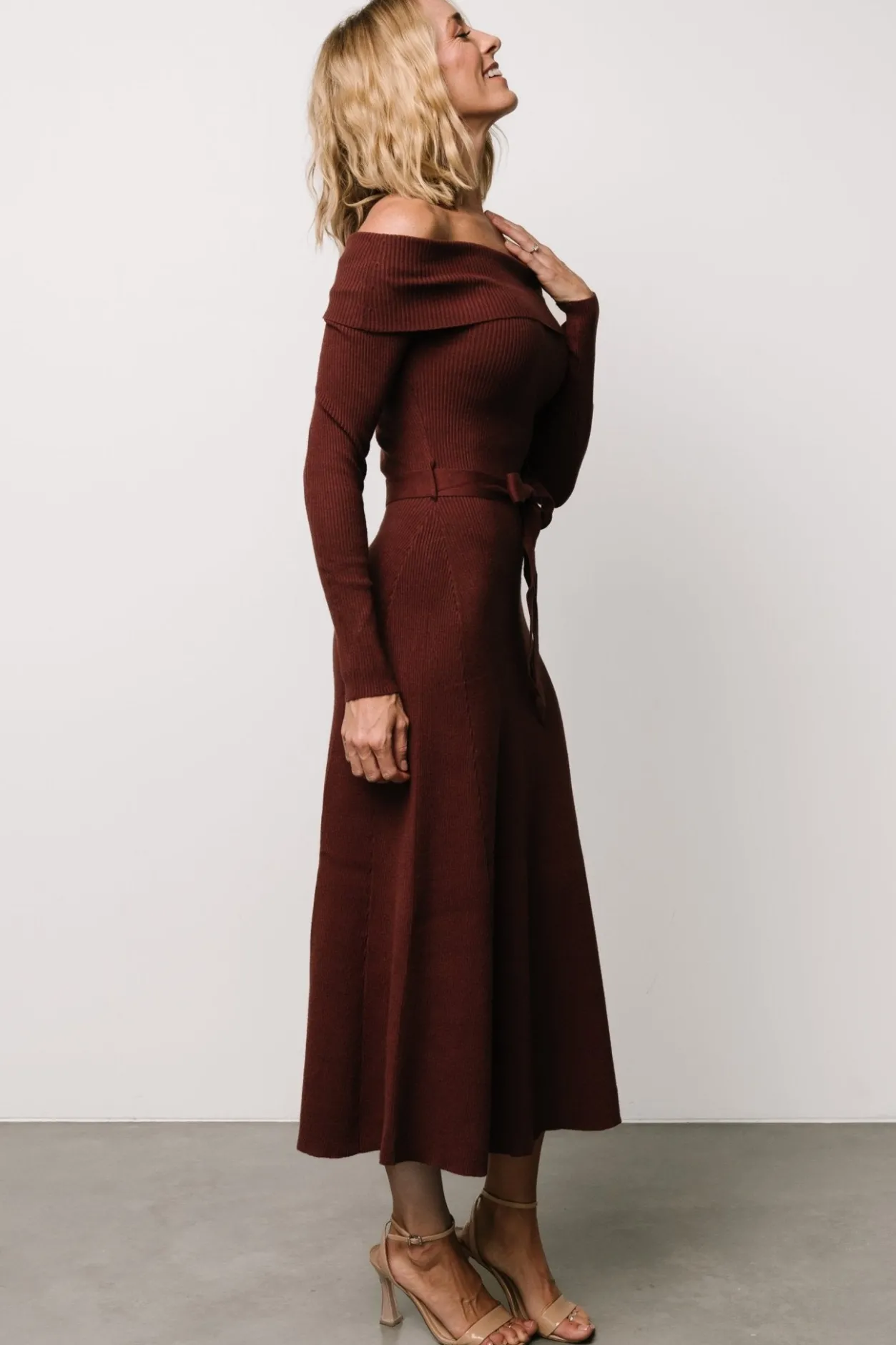 Online Baltic Born Rheta Off Shoulder Sweater Dress | Mahogany