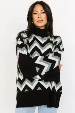 Sale Baltic Born Ricks Sweater | Black + Green Multi Black+GreenMulti