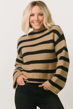 Online Baltic Born Robbie Striped Knit Sweater | Black + Camel Black+Camel