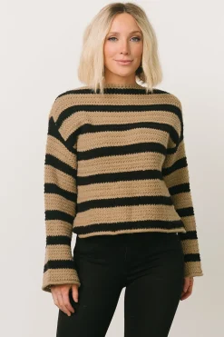 Online Baltic Born Robbie Striped Knit Sweater | Black + Camel Black+Camel