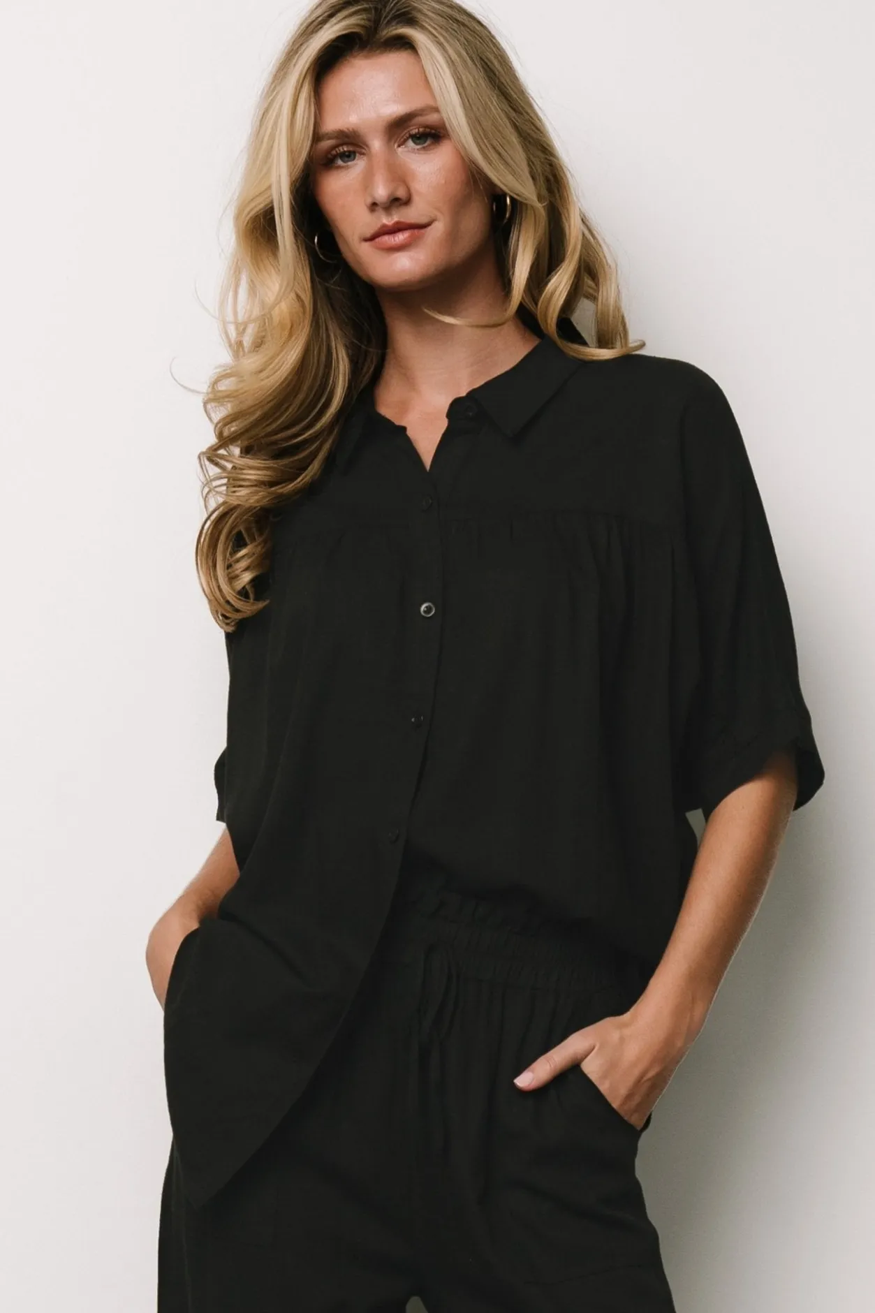 Fashion Baltic Born Romy Button Top | Black