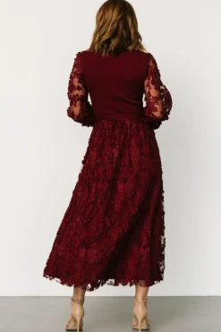 Sale Baltic Born Roslyn Embroidered Dress | Wine