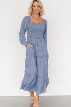 Clearance Baltic Born Rowan Tiered Dress | Slate Blue SlateBlue