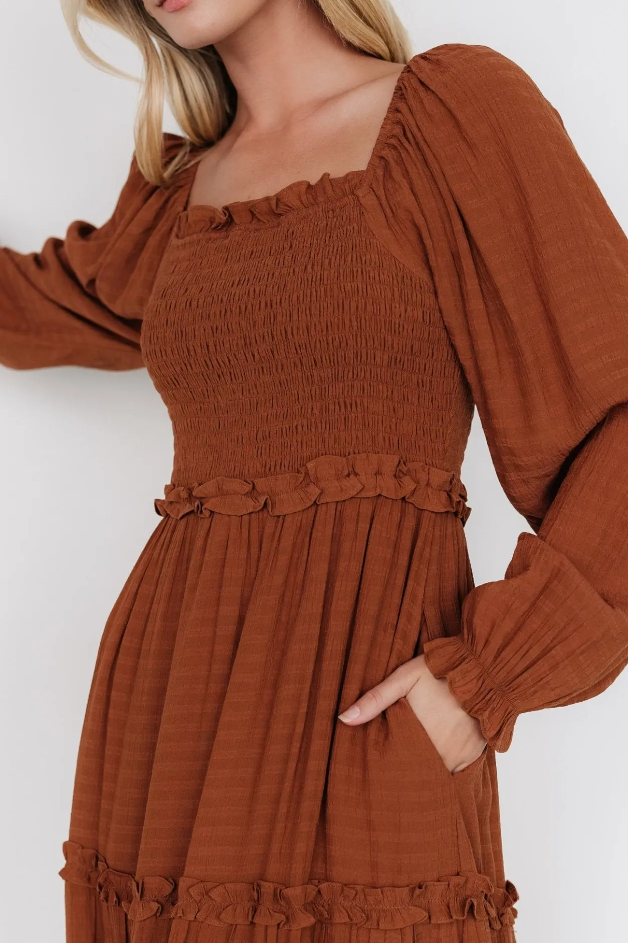 Hot Baltic Born Rowan Tiered Dress | Warm Brown WarmBrown