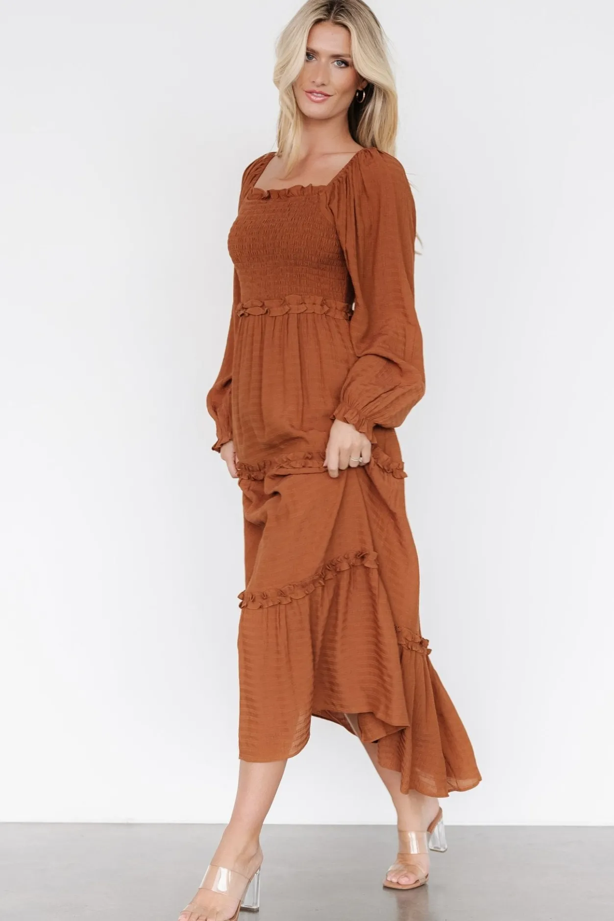 Hot Baltic Born Rowan Tiered Dress | Warm Brown WarmBrown