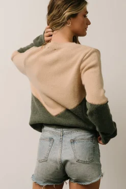 Online Baltic Born Rowen Color Block Sweater | Natural + Green Natural+Green