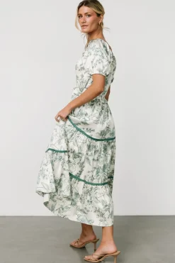 Sale Baltic Born Ruthie Tiered Midi Dress | Green Print GreenPrint