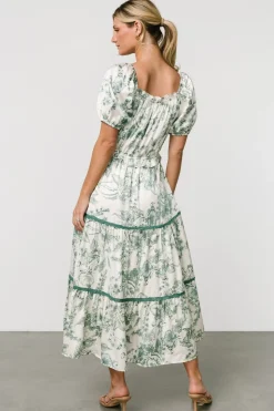 Sale Baltic Born Ruthie Tiered Midi Dress | Green Print GreenPrint