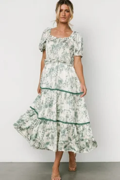 Sale Baltic Born Ruthie Tiered Midi Dress | Green Print GreenPrint