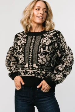 Outlet Baltic Born Salzburg Sweater | Black + Natural Black+Natural