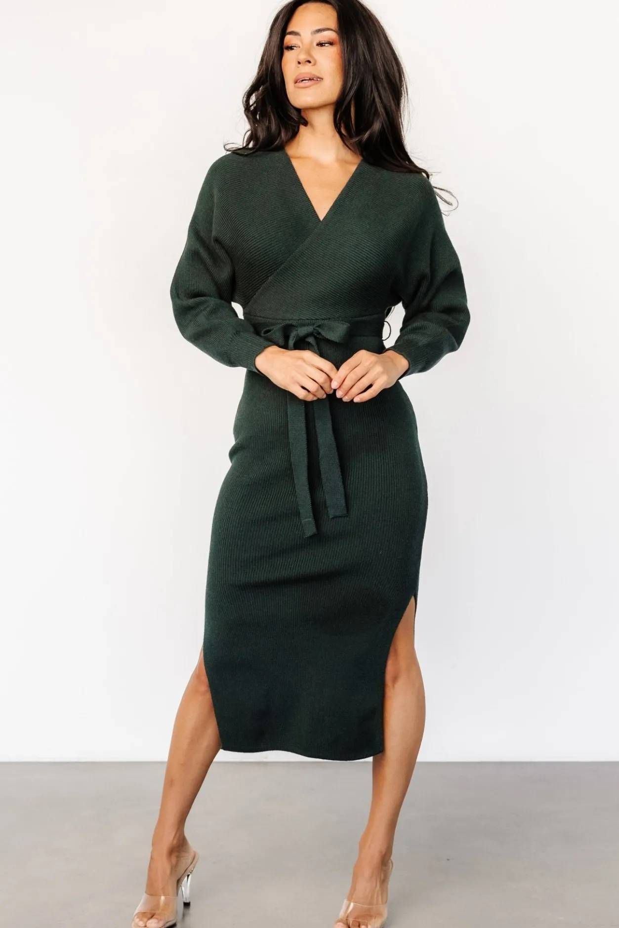 Online Baltic Born Sammi Faux Wrap Dress | Deep Pine DeepPine