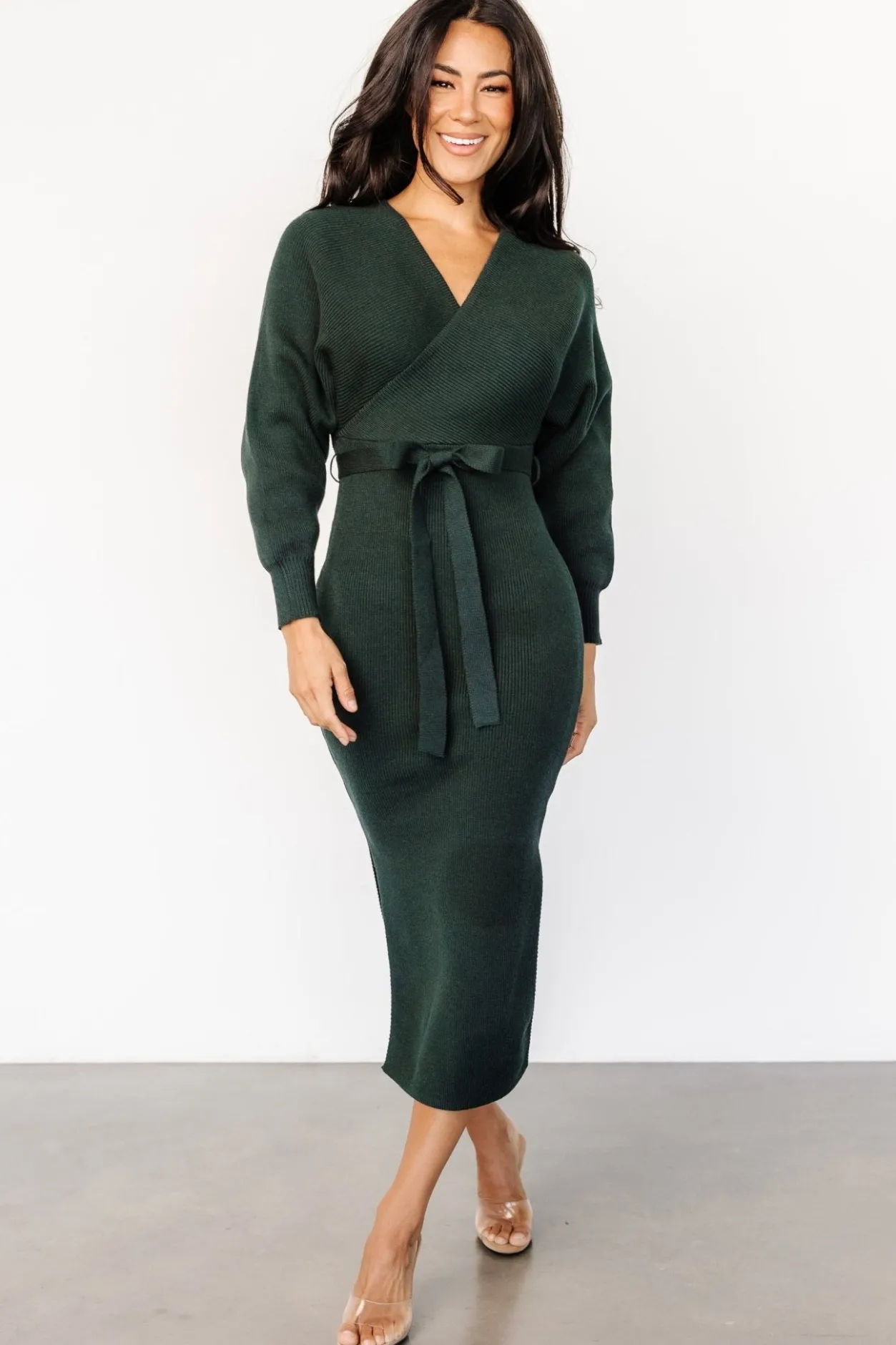 Online Baltic Born Sammi Faux Wrap Dress | Deep Pine DeepPine