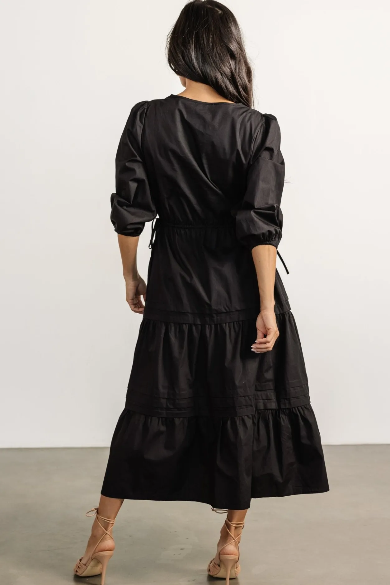 Fashion Baltic Born Santa Fe Poplin Midi Dress | Black
