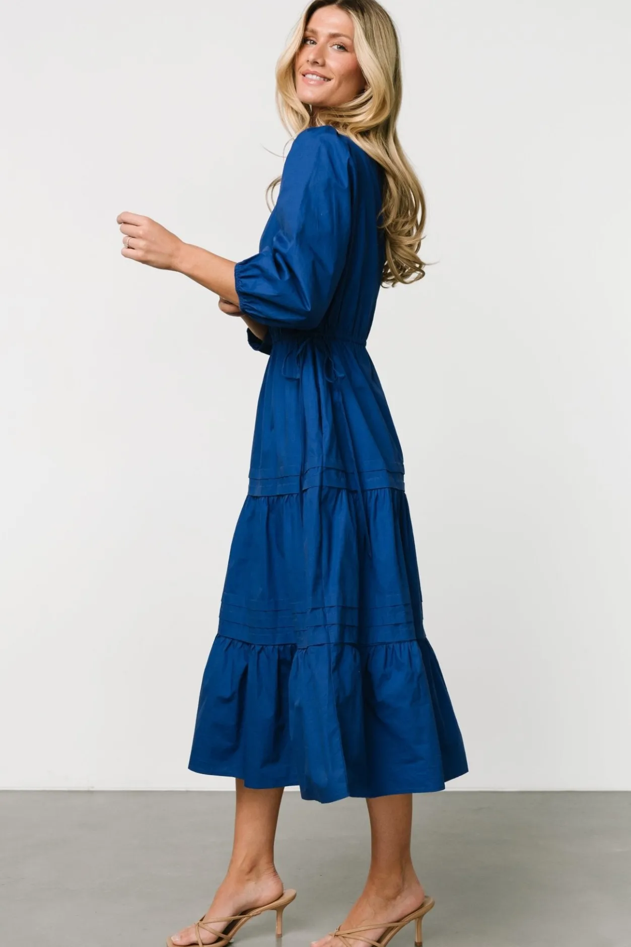 Clearance Baltic Born Santa Fe Poplin Midi Dress | Cobalt