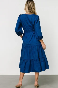 Clearance Baltic Born Santa Fe Poplin Midi Dress | Cobalt