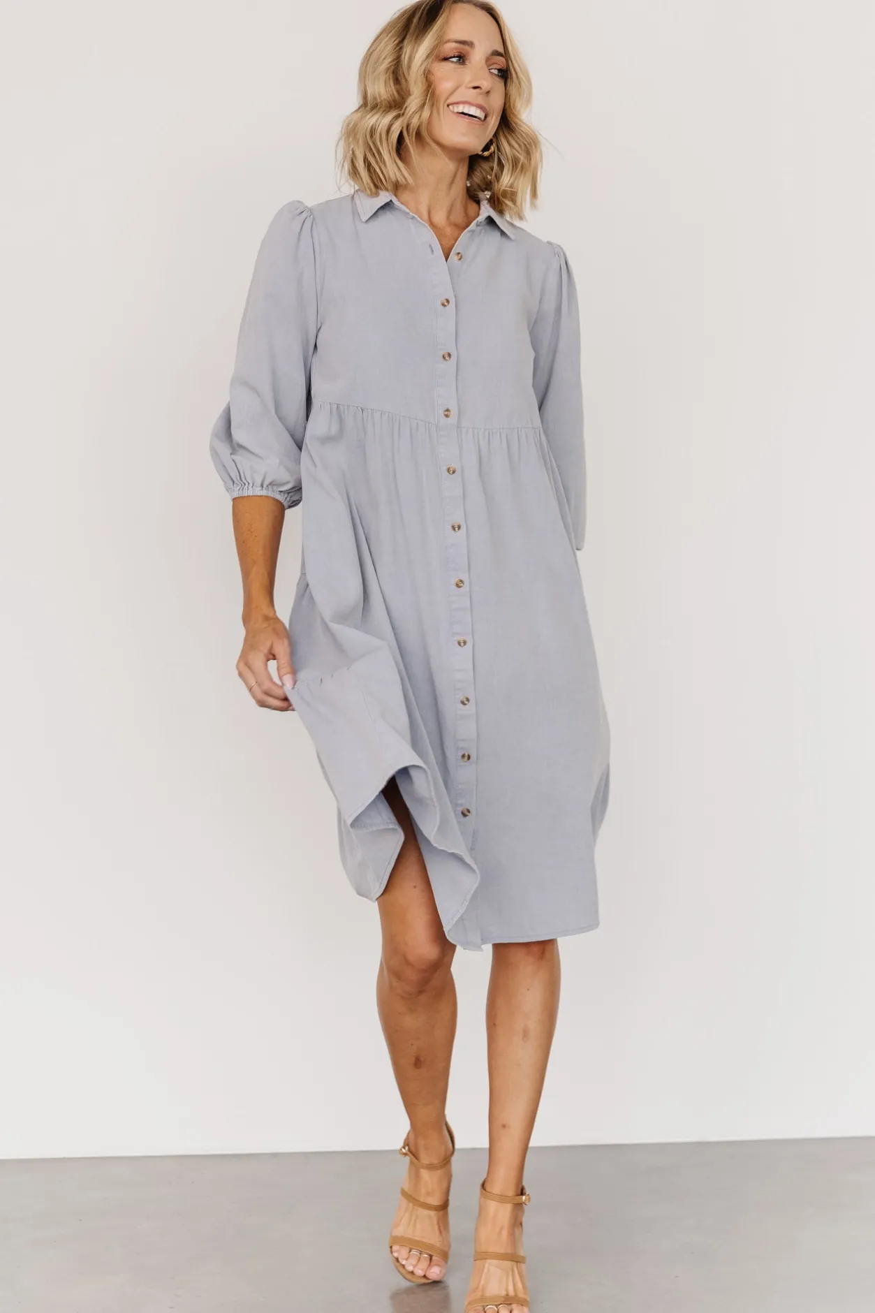 New Baltic Born Sari Babydoll Dress | Light Denim LightDenim