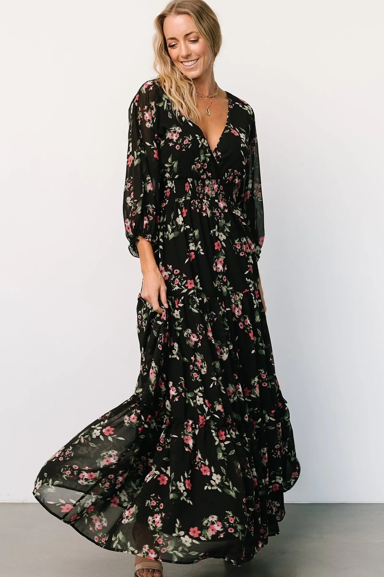 Online Baltic Born Sawyer Tiered Maxi Dress | Black + Berry Black+Berry