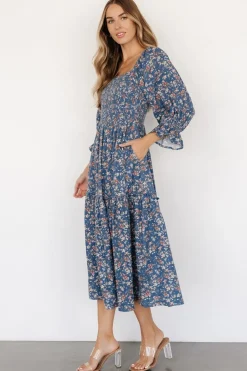 New Baltic Born Sedona Smocked Dress | Blue Floral BlueFloral