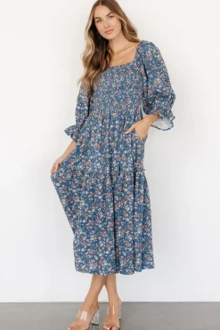 New Baltic Born Sedona Smocked Dress | Blue Floral BlueFloral