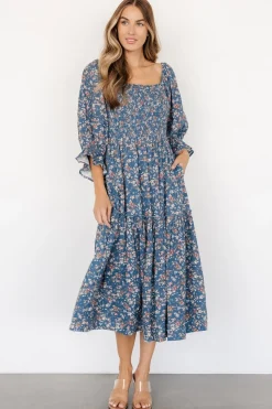 New Baltic Born Sedona Smocked Dress | Blue Floral BlueFloral