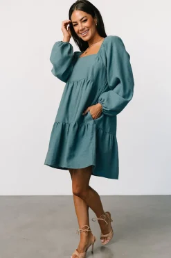 Clearance Baltic Born Selena Tiered Mini Dress | Vintage Teal VintageTeal