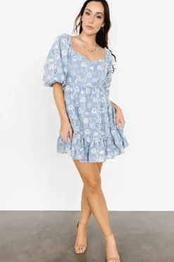 Clearance Baltic Born Serres Eyelet Mini Dress | Blue Floral BlueFloral