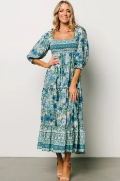 Online Baltic Born Shanna Tiered Dress | Emerald Multi EmeraldMulti