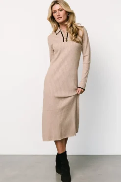 Best Baltic Born Shantel Polo Dress | Taupe + Black Taupe+Black