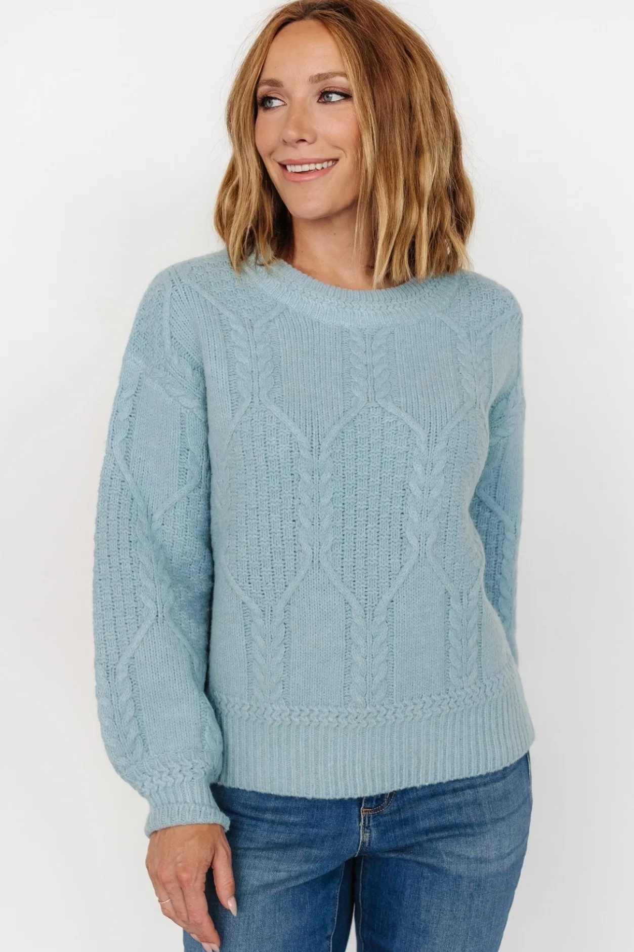 Clearance Baltic Born Sheffield Knit Sweater | Light Blue LightBlue