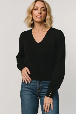 Fashion Baltic Born Sheila V Neck Sweater Top | Black