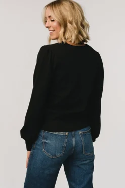 Fashion Baltic Born Sheila V Neck Sweater Top | Black