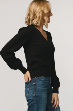 Fashion Baltic Born Sheila V Neck Sweater Top | Black