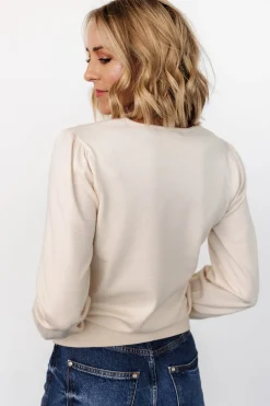 Sale Baltic Born Sheila V Neck Sweater Top | Ivory