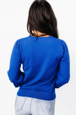 Fashion Baltic Born Sheila V Neck Sweater Top | Cobalt