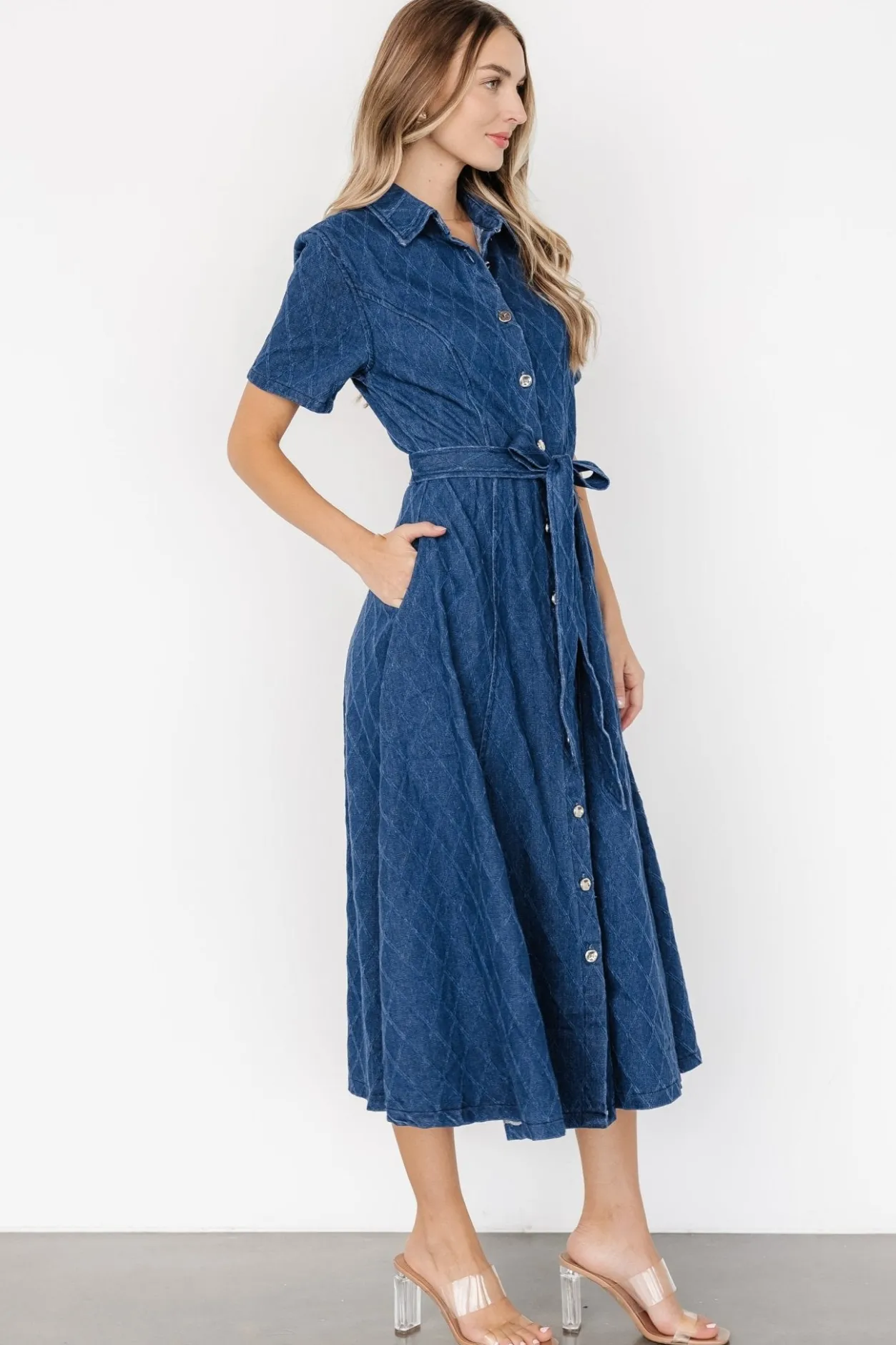 Discount Baltic Born Sheryl Midi Dress | Denim Blue DenimBlue