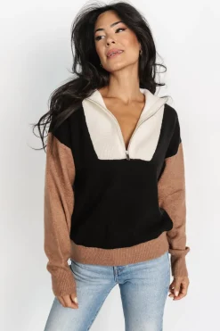 Online Baltic Born Sigrid Half-Zip Sweater | Black Multi BlackMulti