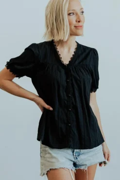 New Baltic Born Sloane Button Top | Black
